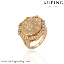 13393 Xuping moda jóias China atacado 18k anel de ouro projetos de luxo anéis de vidro charme jóias para as mulheres